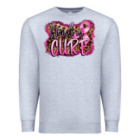Heather Grey find a cure Premium Sweatshirt - FaDigitalArtStudio