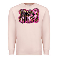 Pale Pink find a cure Premium Sweatshirt - FaDigitalArtStudio