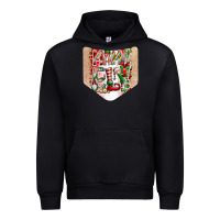 Black Christmas Pocket Urban Hoodie - CowhideDigitalArt
