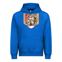 Cobalt Christmas Pocket Urban Hoodie - CowhideDigitalArt