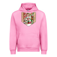 Fuchsia Pink Christmas Pocket Urban Hoodie - CowhideDigitalArt