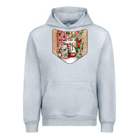 Heather Grey Christmas Pocket Urban Hoodie - CowhideDigitalArt