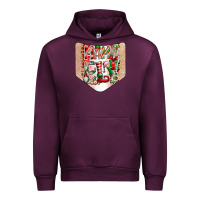 Mauve Wine Christmas Pocket Urban Hoodie - CowhideDigitalArt