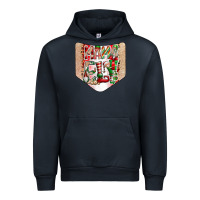 Navy Christmas Pocket Urban Hoodie - CowhideDigitalArt