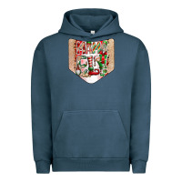 Pigment Midnight Navy Christmas Pocket Urban Hoodie - CowhideDigitalArt