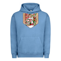 Pigment Pebble Blue Christmas Pocket Urban Hoodie - CowhideDigitalArt