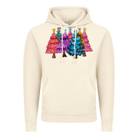 Vintage Artic christmas trees and lights Vintage Hoodie - MaliasSmallBusiness