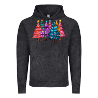 Vintage Black christmas trees and lights Vintage Hoodie - MaliasSmallBusiness