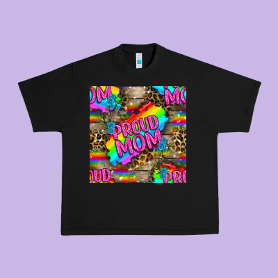 Pride Lgbtq+ Proud Mom With Leoapard Patterns Urban Heavy Tee Designed By Bundleandbundleshop