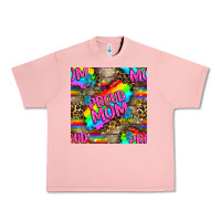 Salmon Pride LGBTQ+ Proud Mom With Leoapard Patterns Urban Heavy Tee - BundleAndBundleShop