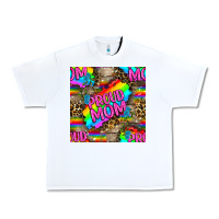 White Pride LGBTQ+ Proud Mom With Leoapard Patterns Urban Heavy Tee - BundleAndBundleShop