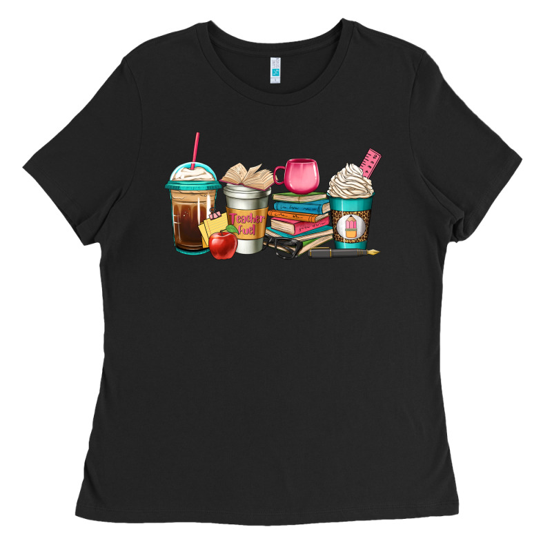 Teacher Fuel Coffee Cups Ladies Tee by Jasminsmagicworld | Teevron