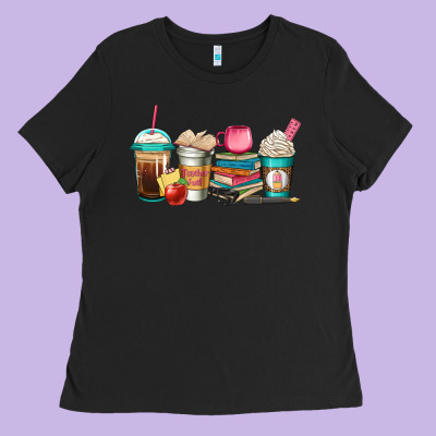 Teacher Fuel Coffee Cups Ladies Tee Designed By Jasminsmagicworld