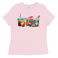 Bubblegum Pink teacher fuel coffee cups Ladies Tee - Jasminsmagicworld