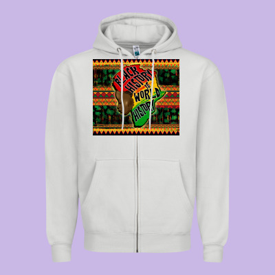 Black History Is World History Zipper Hoodie Designed By Cowgirlartshop