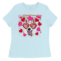 Baby Blue valentine's day  white shepherd Ladies Tee - RanaPortraitStore