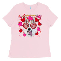 Bubblegum Pink valentine's day  white shepherd Ladies Tee - RanaPortraitStore