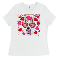 White valentine's day  white shepherd Ladies Tee - RanaPortraitStore