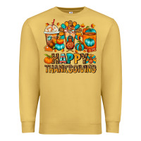 Antique Gold Happy Thanksgiving Coffee Cups Premium Sweatshirt - FaDigitalArtStudio