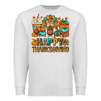 Oatmeal Heather Happy Thanksgiving Coffee Cups Premium Sweatshirt - FaDigitalArtStudio