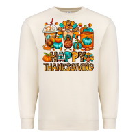 Sandshell Happy Thanksgiving Coffee Cups Premium Sweatshirt - FaDigitalArtStudio