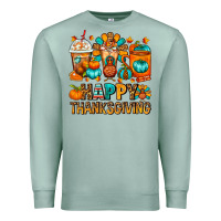 Seafoam Happy Thanksgiving Coffee Cups Premium Sweatshirt - FaDigitalArtStudio