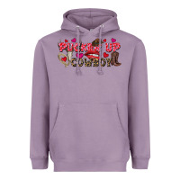 Lavender Pucker Up Cowboy Valentine's Day Heavyweight Hoodie - FaDigitalArtStudio