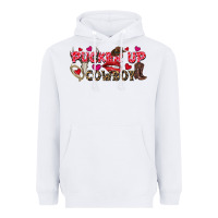 White Pucker Up Cowboy Valentine's Day Heavyweight Hoodie - FaDigitalArtStudio