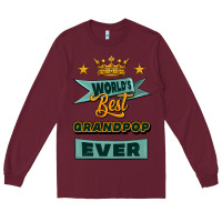 Burgundy world's best grandpop ever Long Sleeve Tee - Jasminsmagicworld