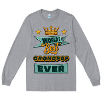 Heather Grey world's best grandpop ever Long Sleeve Tee - Jasminsmagicworld