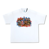 White Patriotic Mama Urban Heavy Tee - BundleAndBundleShop