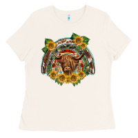 Bone scottish calf sunflowers rainbow Ladies Tee - BarkalooDesign