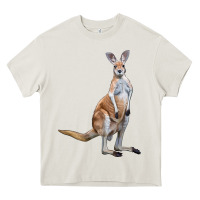 Cream kangaroo Heavy Core Tee - LillyAllenDesigns