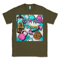 Army Green gym hair don't care clasp and water bottle with glitter seamless patte Classic Tee - BundleAndBundleShop