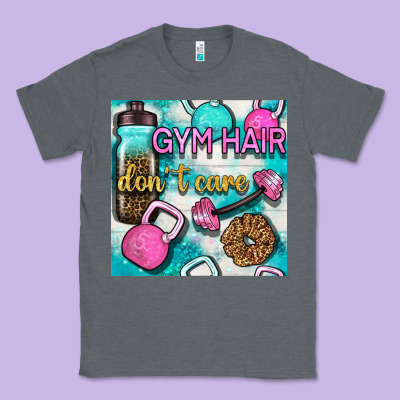 Gym Hair Don't Care Clasp And Water Bottle With Glitter Seamless Patte Classic Tee Designed By Bundleandbundleshop