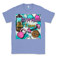 Colony Blue gym hair don't care clasp and water bottle with glitter seamless patte Classic Tee - BundleAndBundleShop
