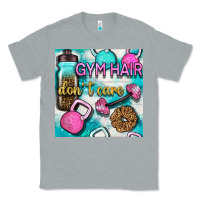 Heather Grey gym hair don't care clasp and water bottle with glitter seamless patte Classic Tee - BundleAndBundleShop