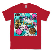 Red gym hair don't care clasp and water bottle with glitter seamless patte Classic Tee - BundleAndBundleShop