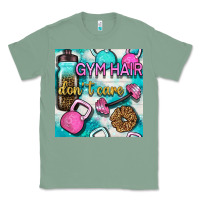 Sage gym hair don't care clasp and water bottle with glitter seamless patte Classic Tee - BundleAndBundleShop