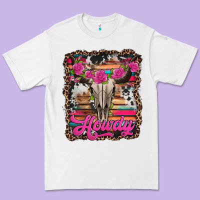 Howdy Valentine's Day Bull Skull Premium Tee Designed By Jasminsmagicworld
