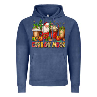 Vintage Denim Christmas Santa coffee cups current mood Vintage Hoodie - MaliasSmallBusiness