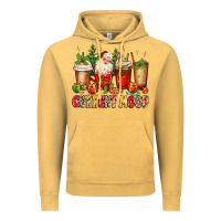 Vintage Mustard Christmas Santa coffee cups current mood Vintage Hoodie - MaliasSmallBusiness