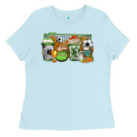Baby Blue soccer coffee Ladies Tee - Jasminsmagicworld