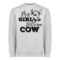 Heather Grey This Girl Loves Her Cow Heavyweight Sweatshirt - Bettercallsaul