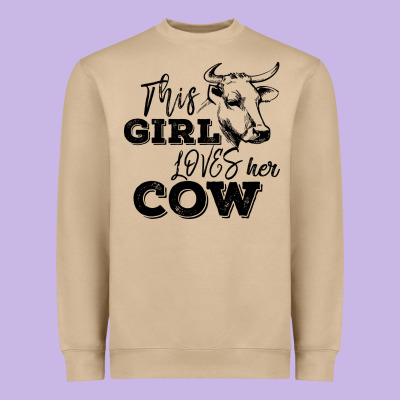 This Girl Loves Her Cow Heavyweight Sweatshirt Designed By Bettercallsaul