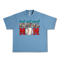Pebble Blue Loud And Proud Baseball Mom Urban Heavy Tee - BundleAndBundleShop