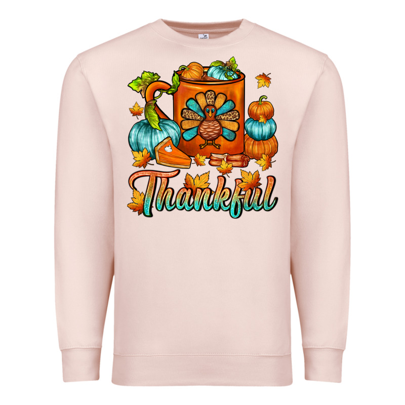 Thankful Thanksgiving Coffee Mug Premium Sweatshirt by FaDigitalArtStudio | Teevron