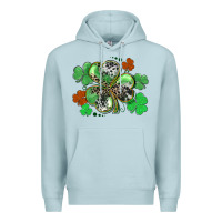 Blue Mist St. Patrick's Day shamrock leopard and cowhide Premium Hoodie - CowGirlArtShop