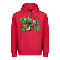 Cardinal St. Patrick's Day shamrock leopard and cowhide Premium Hoodie - CowGirlArtShop