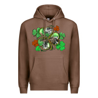 Chestnut St. Patrick's Day shamrock leopard and cowhide Premium Hoodie - CowGirlArtShop